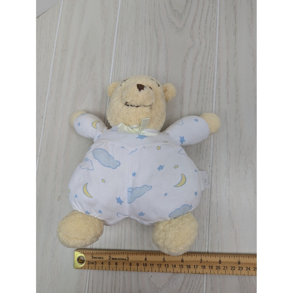 Disney Store Winnie The Pooh Plush Moondream Rattle Bear moons stars pjs READ - Picture 4 of 8